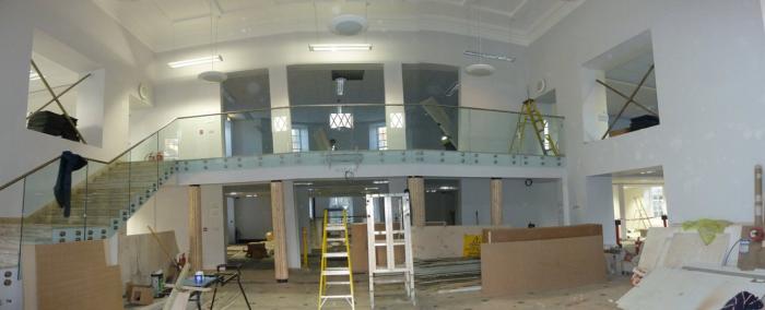 The lobby. Our searchroom will be on the first floor on the right.